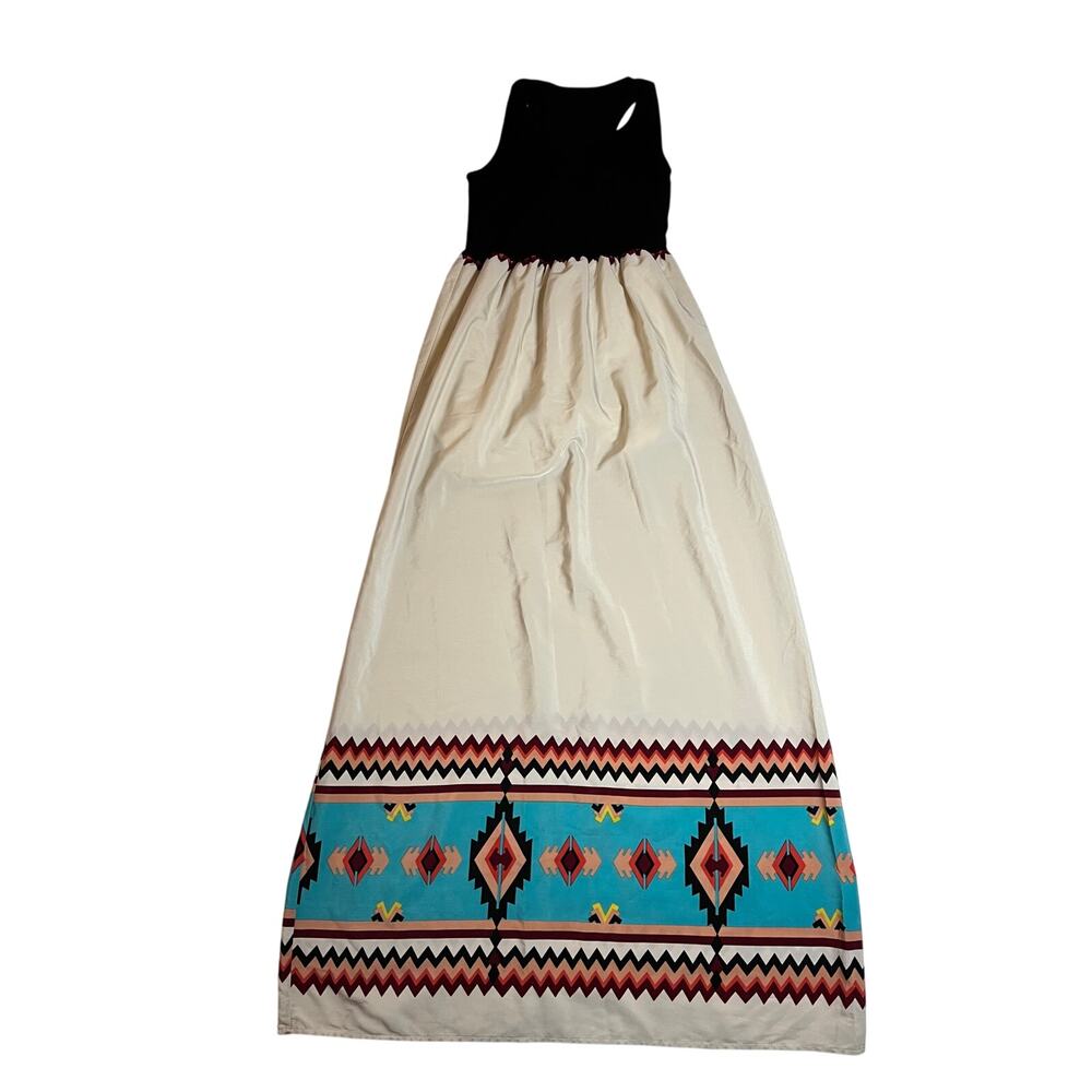 Women's Sleeveless Aztec Print Maxi Dress Size XS Festival Southwestern Boho